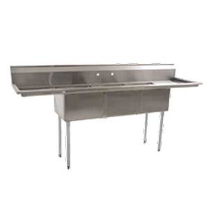 Eagle Group BPS-2472-3-24-FE BlendPort 24x24 BPFE (3) Compartment 16 Gauge Stainless Sink