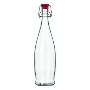 Libbey 13150035 1 Liter Glass Water Bottle w/ RED Wire Bail Lid