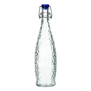 Libbey 13150122 1 Liter Glacier Glass Bottle w/ BLUE Wire Bail Lid