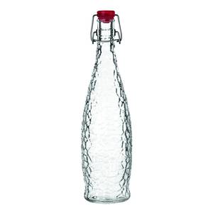 Libbey 13150121 1 Liter Glacier Glass Bottle w/ RED Wire Bail Lid