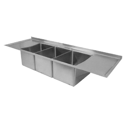 GSW USA SH12123DDN 60" x 18" Stainless Steel Drop-In Three Compartment Sink