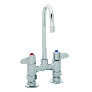 T&S Brass 5F-4DLX03 4" Deck Mount Mixing Faucet w/ Lever Handles