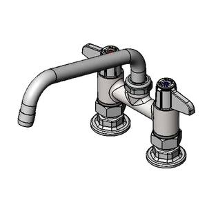 T&S Brass 5F-4CLX08 4" Deck Mount Mixing Faucet w/ 8" Swivel Nozzle