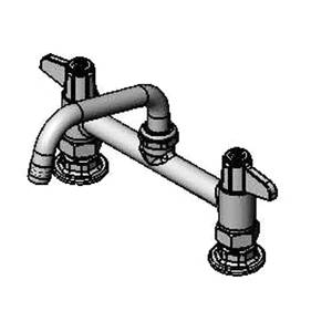 T&S Brass 5F-8DLX06 8" Deck Mount Mixing Faucet w/ 6" Swing Nozzle & 2" Flange