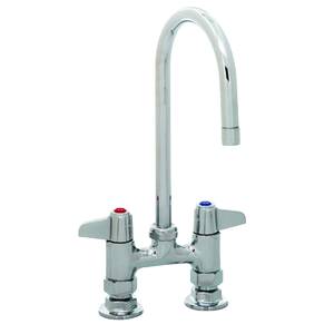 T&S Brass 5F-4DLX05 4" Deck Mount Mixing Faucet w/ Lever Handles