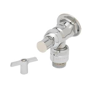 T&S Brass B-0737-POL Single Temperature Wall Mount Sill Faucet w/ Loose Key Stop