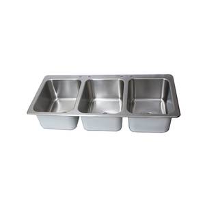 BK Resources DDI3-162012224 3 Compartment 55-3/4"x25" Stainless Steel Drop-In Sink