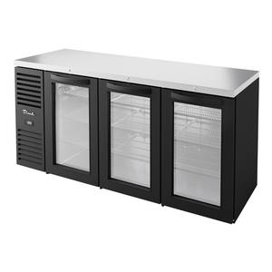 True TBR72-RISZ1-L-B-GGG-1 72"W Three-Section Refrigerated Back Bar Cooler