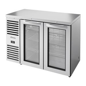 True TBR48-RISZ1-L-S-GG-1 48"W Two-Section Stainless Refrigerated Back Bar Cooler