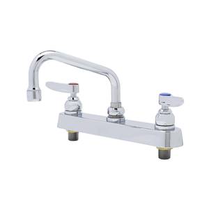 T&S Brass B-1120 8" Deck Mount Workboard Faucet w/ 6" Swing Spout