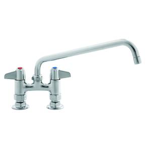 T&S Brass 5F-4DLS12 Equip 4" Deck Mount Workboard Faucet w/ 12" Swing Spout