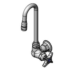 T&S Brass B-0210-132X-WS Single Supply Wall Mount Faucet w/ 2-5/8" Gooseneck