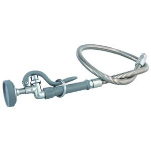 T&S Brass B-0100 44" Pre-Rinse Flexible Stainless Steel Hose & Adapter