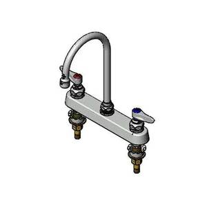 T&S Brass B-1142-XS 8" Deck Mount Workboard Faucet w/ 6" Swing Gooseneck