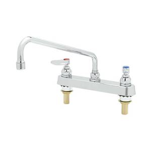 T&S Brass B-1123-XS-F12 8" OC Deck Mount Workboard Faucet w/ 12" Swing Spout