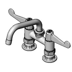 T&S Brass 5F-4DWS08 Equip 4" Deck Mount Faucet w/ 8" Spout a& Wrist Handles