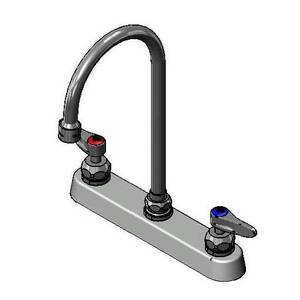 T&S Brass B-1120-5X-V22CR 8" Deck Mount Workboard Faucet w/ 5-3/4" Swing Gooseneck
