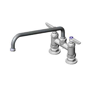 T&S Brass B-0225 4" Deck Mount Workboard Faucet w/ 12" Swing Spout
