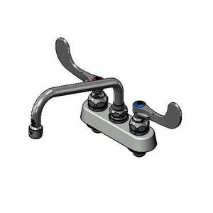 T&S Brass B-1111-WH4 4" Deck Mount Workboard Faucet w/ 8" Swing Spout