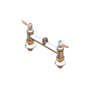T&S Brass B-0220-EELN 8" Deck Mount Workboard Faucet w/ Spring Checks