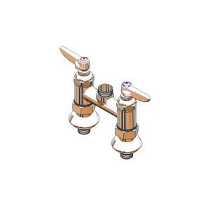 T&S Brass B-0225-EELN 4" Deck Mount Workboard Faucet w/ Spring Checks