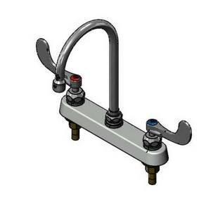 T&S Brass B-1142-04-CR 8" Deck Mount Workboard Faucet w/ 6" Swing Gooseneck
