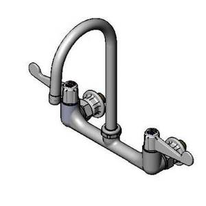 T&S Brass 5F-8WWB05 8" Wall Mount Mixing Faucet w/ 5-1/2" Swivel Gooseneck