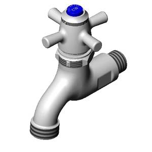 T&S Brass B-0709 Single Sink Wall Mount Faucet - 4-Arm Handle