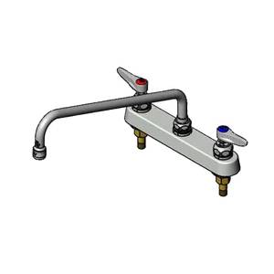 T&S Brass B-1134 8" Deck Mount Workboard Faucet w/ 14" Spout