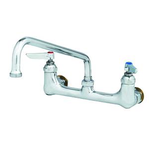 T&S Brass B-0232-CC 8" Wall Mount Workboard Mixing Faucet w/ 6" Swing Spout