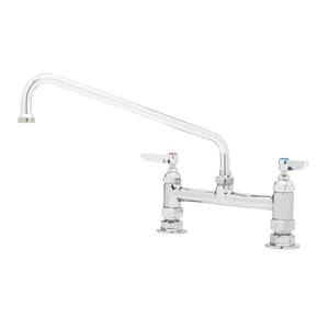 T&S Brass B-0221 8" Deck Mount Workboard Faucet w/ 12" Swing Spout