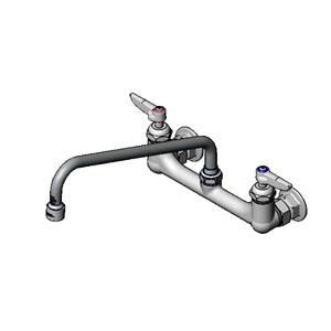 T&S Brass B-0231-VF22-CR 8" Wall Mount Workboard Mixing Faucet w/ 12" Swing Spout