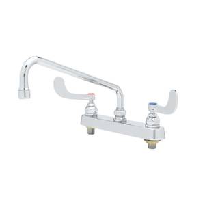 T&S Brass B-1123-WH4 8" Deck Mount Workboard Mixing Faucet - 2.2 GPM Aerator