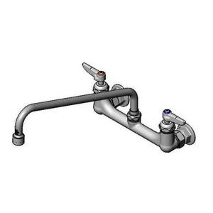 T&S Brass B-2299-VF22-CR 8" Wall Mount Workboard Mixing Faucet w/ 14" Swing Spout