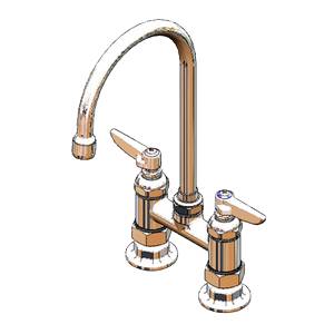 T&S Brass B-0325-A22 4" Deck Mount Workboard Faucet w/ 5-1/2" Swing Gooseneck
