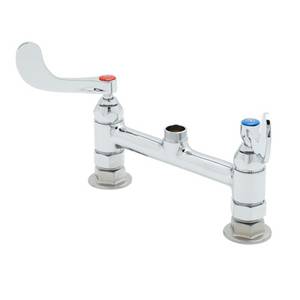 T&S Brass B-0220-LN-WH4 8" Deck Mount Workboard Faucet w/ Eterna Cartridges