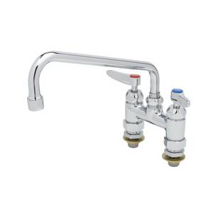 T&S Brass B-0225-CC-CR 4" OC Deck Mount Workboard Faucet w/ 12" Swing Spout