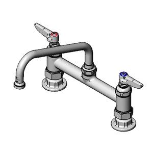 T&S Brass B-0220-EE-061X 8" Deck Mount Workboard Mixing Faucet w/ 10" Swivel Spout