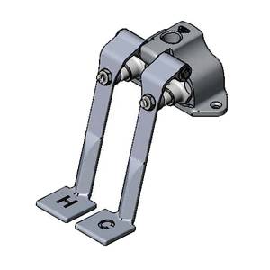 T&S Brass B-0505 Double Ledge Mounted Chrome Plated Foot Pedal Valve