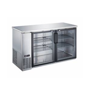 Falcon Food Service ABB-60GSS 60" Stainless Steel Back Bar Refrigerator w/ Two Glass Doors