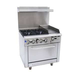 Falcon Food Service AR36-12R 36" (4) Burner Gas Range w/ 12" Right Side Griddle & Oven