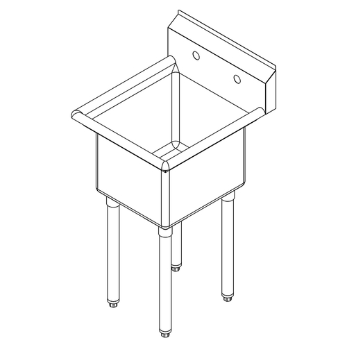 Falcon Food Service E1C-18X18-0 18"x18" (1) Compartment Stainless Steel Sink