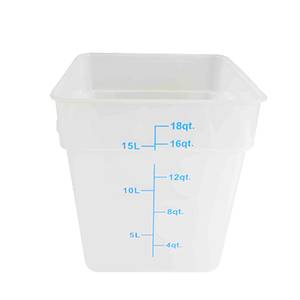 Thunder Group PLSFT018TL 18 Qt Translucent Square PolypropyleneFood Storage Container