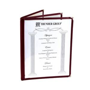 Thunder Group PLMENU-L3MA 3-Page Laminate Book Fold Menu Cover - Maroon
