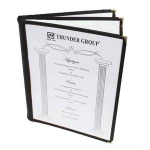 Thunder Group PLMENU-L3BL 3-Page Book Fold Menu Cover - Black
