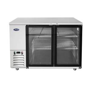 Atosa MBB59GGR 58" Double Glass Door Stainless Steel Back Bar Refrigerator