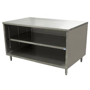 BK Resources CST-3648 48" x 36" Stainless Cabinet Base Work Table w/ Open Front