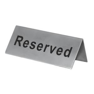 Winco RVS-4 Stainless Restaurant Table Reserved Sign