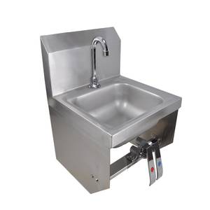 BK Resources BKHS-D-SS-1-BKK-PG Wall Mount Hand Sink With Single Deck Mount Faucet