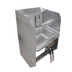BK Resources BKHS-D-SS-1-SS-BKKPG Wall Mount Hand Sink With Single Deck Mount Faucet